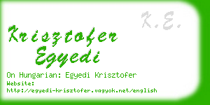 krisztofer egyedi business card